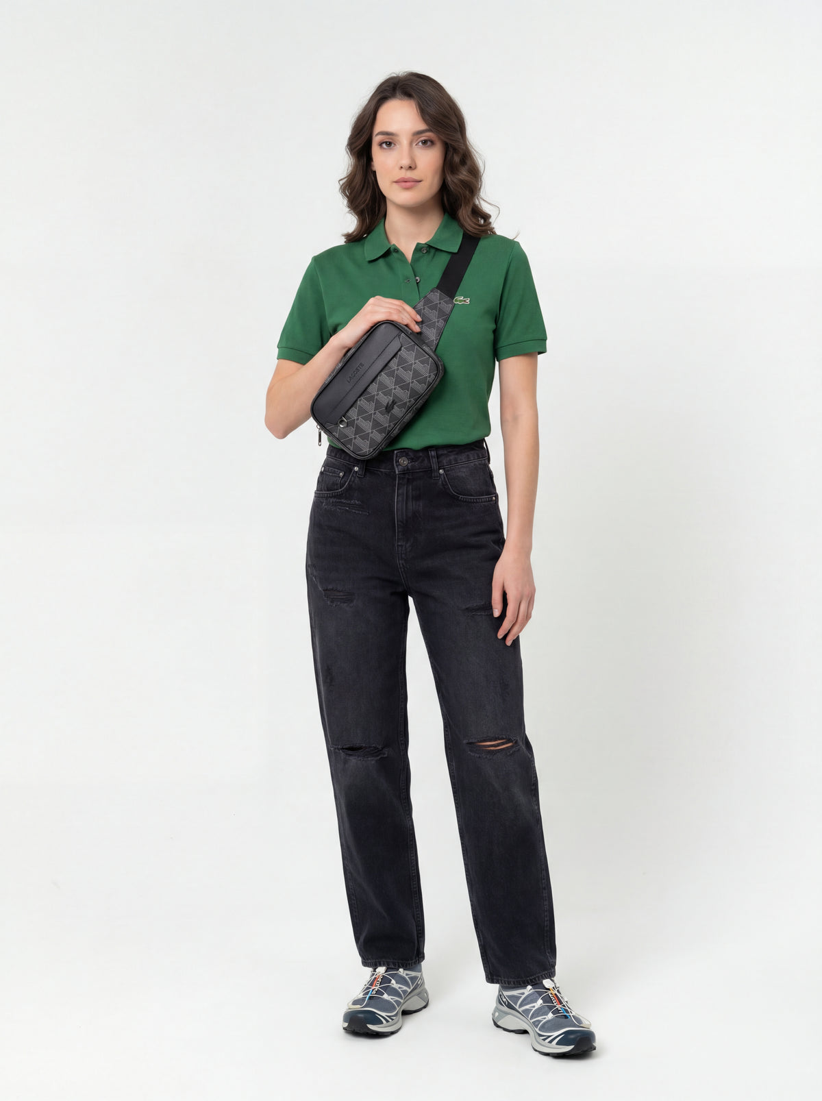 Salomon Sportstyle Xt + Lacoste Polo L.12.12 + Jeans + Lacoste Marsupio The - 03