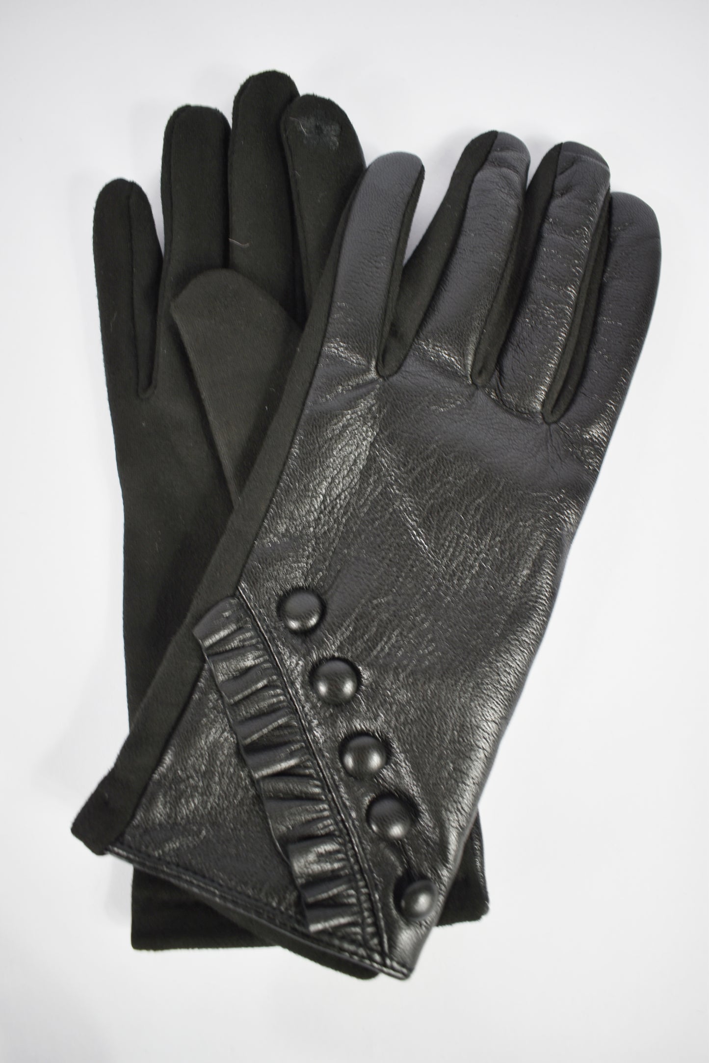 Guanti eco pelle bottoncini