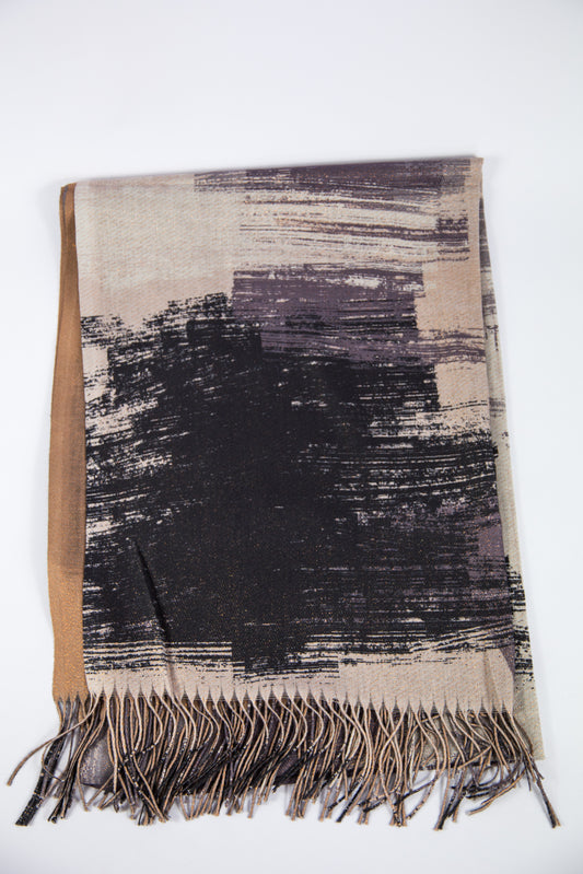 Foulard laminato con frangia