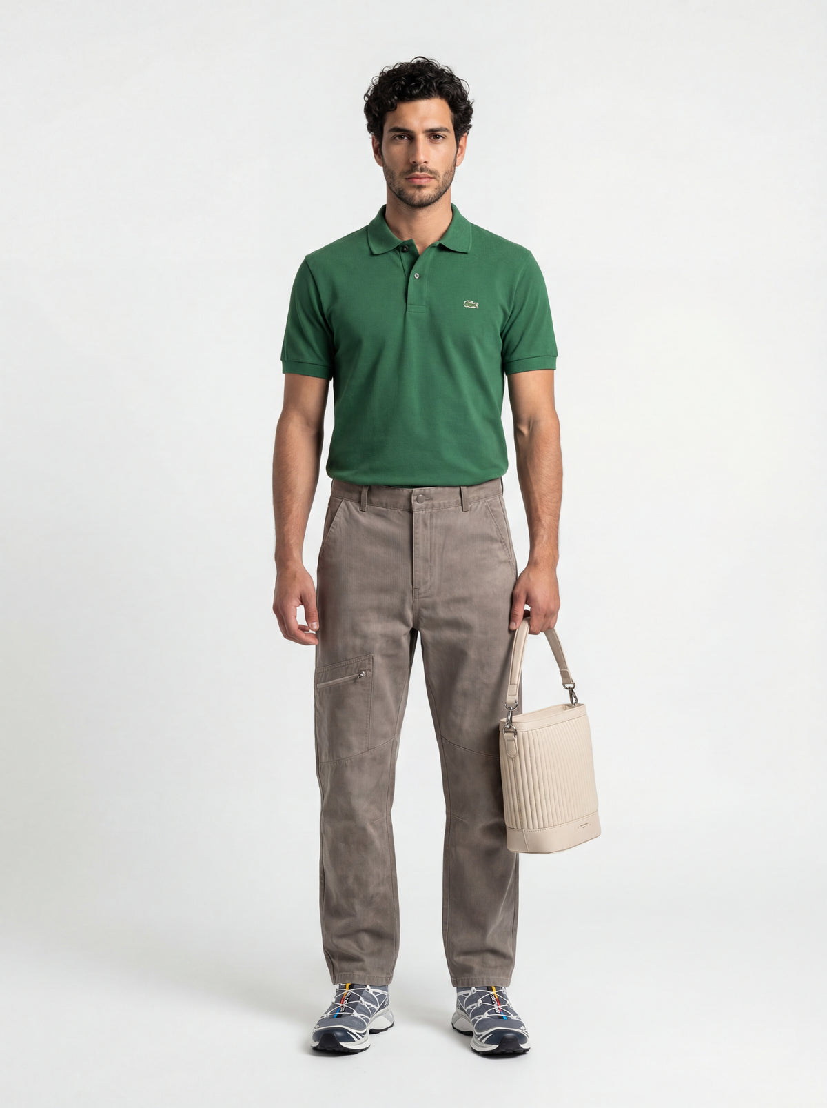 Salomon Sportstyle Xt + Lacoste Polo L.12.12 + Cotton Workwear Pant + Borsa tracolla secchiello - 07