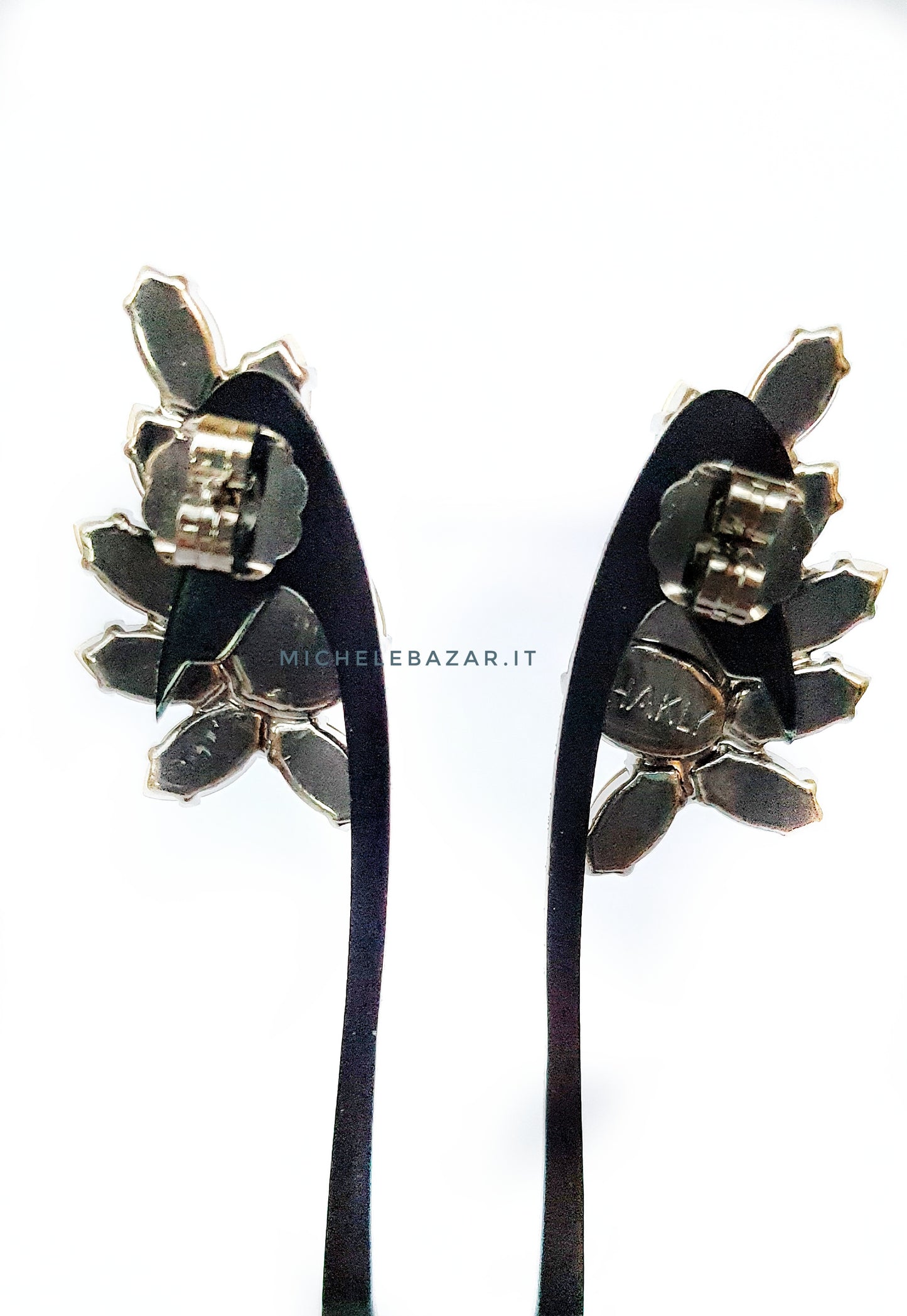 SHAKLY: Orecchini foglie grigio-made in Italy