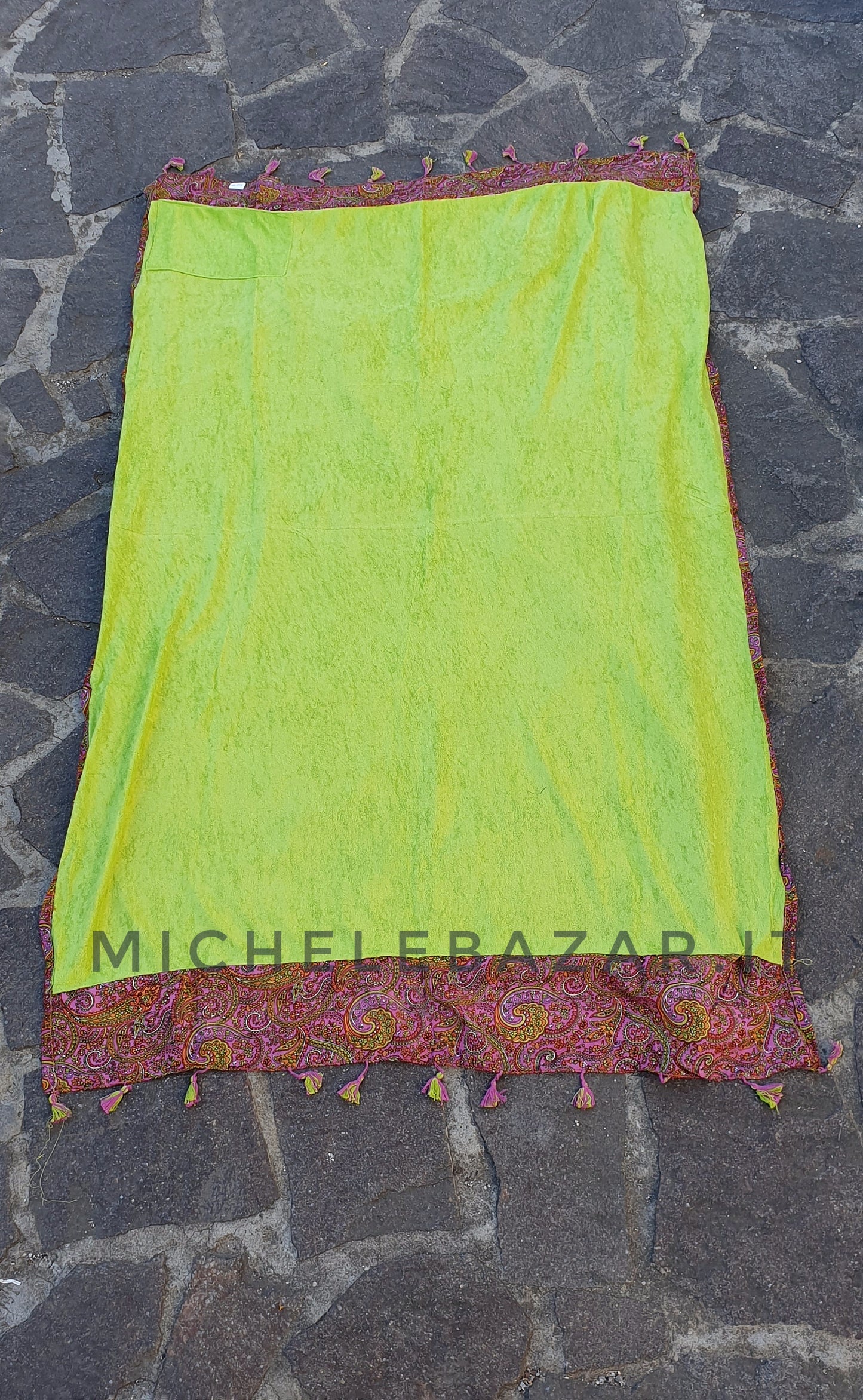 Telo mare in spugna fantasia Viola/Verde