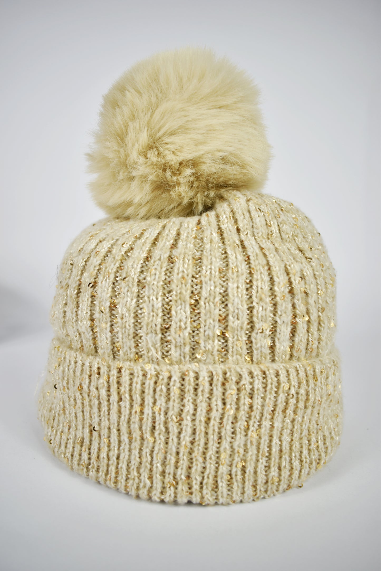 Cappello pompon paillettes