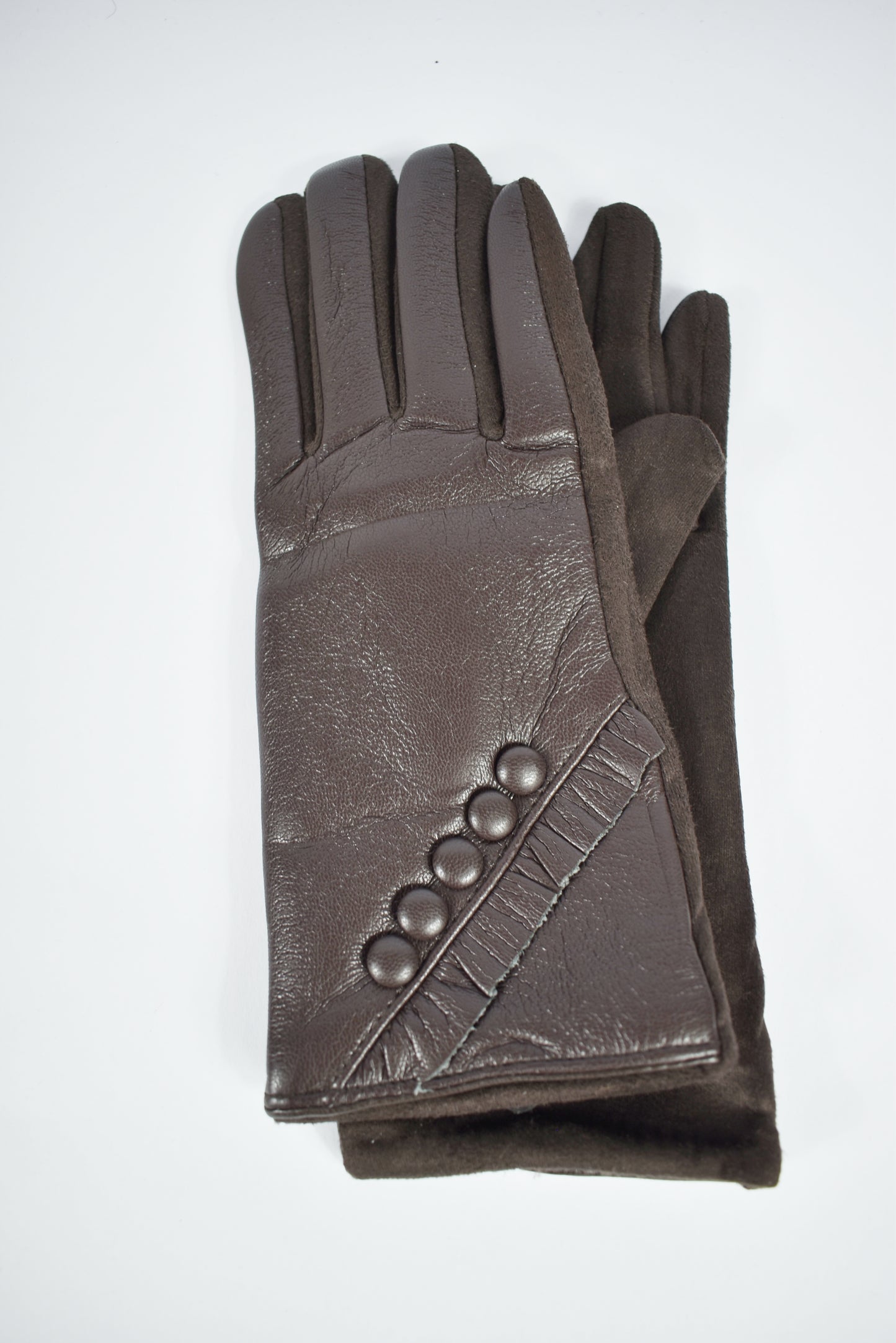 Guanti eco pelle bottoncini
