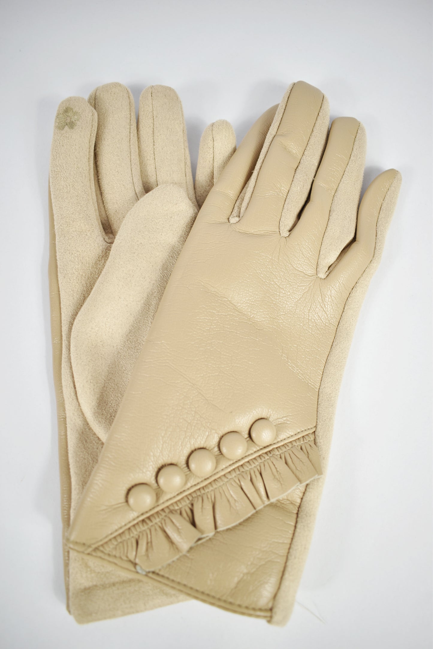 Guanti eco pelle bottoncini
