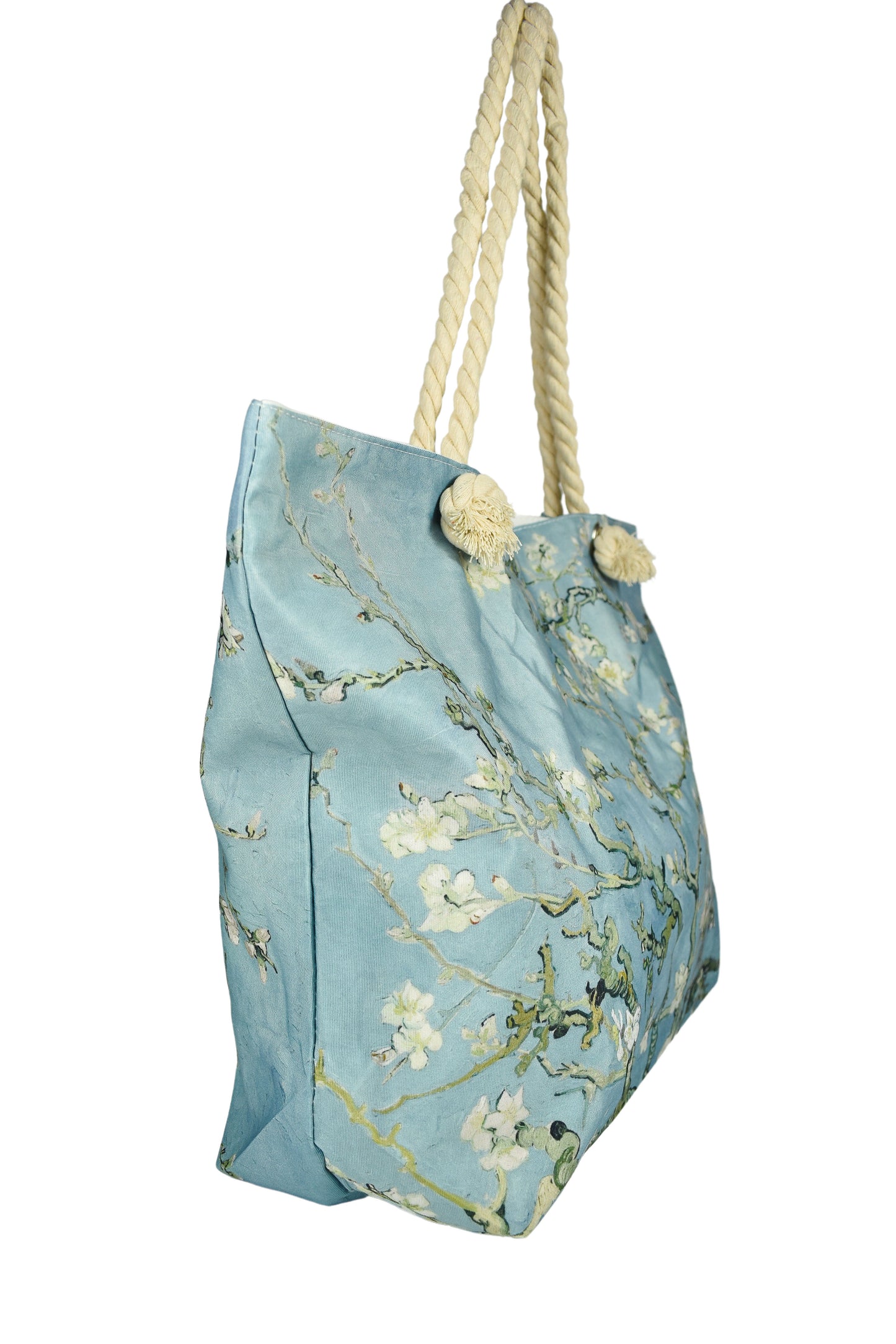 Borsa mare ramo di mandorlo fiorito